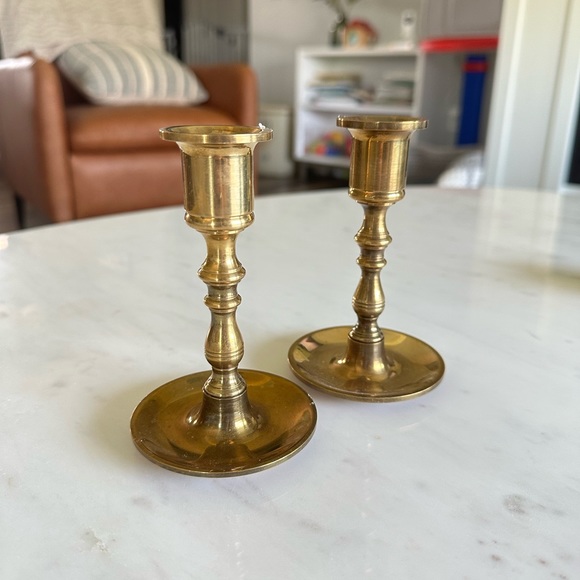 Vintage Other - Vintage Brass Candlestick Holder Pair